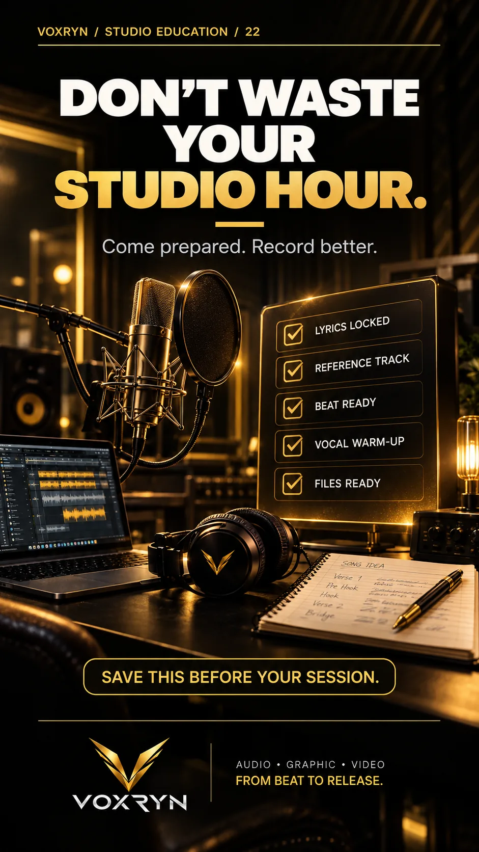 VOXRYN recording studio workflow in Malad West Mumbai
