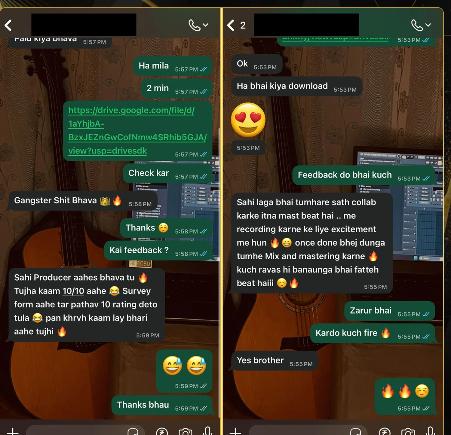 VOXRYN client feedback about beat production